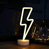 LED Fulmine Insegna al Neon, ZVO Segnaletica al Neon Fulmine, Luce Notturna Decorativa Insegne Luminose con Alimentata a Batteria o ...