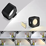 LED Lampada da Parete Interno, Applique da Parete Controllo Tattile con Ricaricabile USB, 3 Tipi di Luminosità e Rotazione a ...