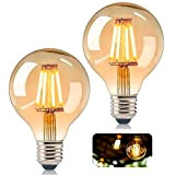 LED Lampadina Vintage Edison 4W, Lampada LED Edison G80 Lampadina Antica Globo E27 4W Lampadina Decorativa Bianca Calda Ideale per ...