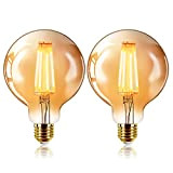 LED Lampadina Vintage Edison, G125 6W E27 bianco caldo 2200K Edison lampadina Vintage Retro Stile Lampadine Decorativo luce filamento della ...