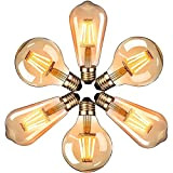 LED Lampadina Vintage Edison massway 4W 220V E27 2600-2700K ST64&G80 Edison lampadina Vintage Retro Stile Lampadine Decorativo - 6 pezzi