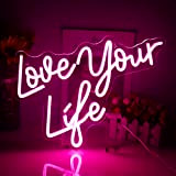 Led Love Your Life Neon Signs USB Rosa Luce Al Neon Per La Camera Da Letto Per Bambini Home Bar ...