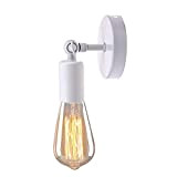 LED Metallo Lampade da Parete Moderne Vintage Industriale E27 Portalampada,Applique Moderna(Bianca)