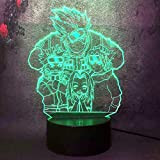 LED Night Light Giappone Cartoon Uzumaki Kakashi Sasuke Sakura Itachi Remote Control Desk Table Lamp 7 Color Changing USB Base ...