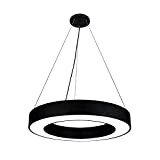 LED Office Pendant Light Round Chandelier Modern Hollow Round Creative Ring Circle Hanging Lamp for Restaurant Studio Gym Shopping Mall ...