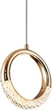 LED Ring Chandelier Light Modern Bedside Room Earrings Small Lighting Creative Lighting Golden Tricolor Discoloration 80X21Cm (Golden Tricolor Discoloration. 21X23Cm)