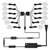 Led Under Cabinet Light Cucina bianco tondo 12 Puck Lighting Kit touch interruttore dimmer e Spina per Sottobanco Luci (Color ...