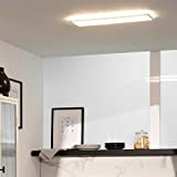 LEDKIA LIGHTING Plafoniera LED soffitto per Soggiorno, Cucina, Bagno 24W Rettangolare CCT 580x200 mm Doppia Luce SwitchCCT Selezionabile (Caldo-Naturale-Freddo)