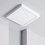 LEDKIA LIGHTING Plafoniera LED soffitto per Soggiorno, Cucina, Bagno Quadrata 24W 300x300 mm Bianco Freddo 6000K - 6500K