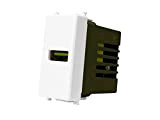 LEDLUX LL511W Modulo Caricatore USB 5V 2,1A Compatibile Con Placca Vimar Plana Colore Bianco Da Muro Per Scatola 503 504 ...