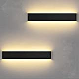 LEDMO 2 Pezzi Applique da Parete Interno Moderno LED 16W Lampada da Parete 3000K Lampada Muro