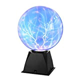 LEDMOMO - Sfera al plasma magica, luce blu, luce lampeggiante Touch Sensitive, 8 pollici.