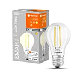 LEDVANCE Lampada LED intelligente con tecnologia WiFi, attacco E27, dimmerabile, bianco caldo (2700 K), sostituisce le lampade a incandescenza da ...