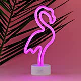 Legami - Lampada Led Effetto Neon, It's a Sign, H 32,5 cm, Tema Flamingo, Doppia Alimentazione, Cavo USB (Incluso) o ...