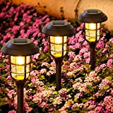 LETMY Solar Lights Outdoor Garden, 6 Pack Solar Garden Lights with Bright Warm White LED, Waterproof Outdoor Solar Garden Ornaments ...