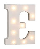 Lettera E in legno illuminabile Out of the blue, con 8 LED