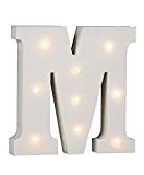 Lettera M in legno illuminabile Out of the blue, con 9 LED