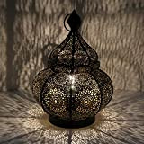 Licht-erlebnisse LN2070 - Lampada da tavolo orientale, stile marocchino, altezza 30 cm, con attacco E27, in metallo, colore: Nero