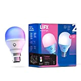 LIFX Colour confezione da 2, A60 1000 lumen [B22] doppia confezione,Miliardi di colori e bianchi,Lampadina LED Wi-Fi Smart,Non necessita di ...
