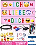 Light Box Cambio Colore per Messaggi con 254 lettere ed Emoji - 8 Emoji XXL, telecomando, USB 1,5 m, 2 ...