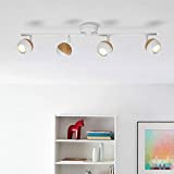 Lightbox Faretto da soffitto a LED con luce bianca calda – 4 faretti con teste orientabili – Lampada da soffitto ...