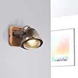 Lightbox - Lampada da parete retrò, intensità regolabile, 1 luce, faretto da parete a LED, orientabile, attacco GU10 per massimo ...