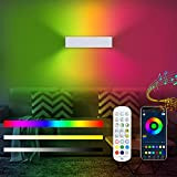 Lightess Applique da Parete Interno Moderno Lampada Parete Dimmerabili RGB Intelligenti Controllo dell App e Telecomando, Luce Sincronizzazione Musicale e ...