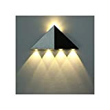 Lightess Lampada da Parete ad Alta Potenza a LED 5W, Luci da Muro Forma Triangolare, Applique Stile Moderno Bianco Caldo