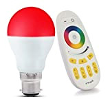 LIGHTEU, 1x 6W, B22, WiFi Multicolor RGB light LED Bulb with a touch controlled Remote, Original MILIGHT, Warm White,dimmable, Colour ...