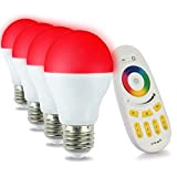 LIGHTEU, 4x 6W, E27, Wi-Fi multicolore di RGB lampadina a LED con un tocco controllato a distanza, MILIGHT originale, bianco ...