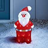 Lights4fun – Decorazione Natalizia Luminosa a Babbo Natale con LED Bianchi per Interni ed Esterni