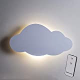 Lights4fun Set di 2 Applique da Muro a Pile a Forma di Nuvola Bianca Retroilluminata con LED Bianchi Caldi per ...
