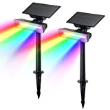 Linkind StarRayMax Luci Solari Esterno Giardino RGB, 54 LED Proiettore Colorate Decorative, Lampada Solare Wallwasher con Super Ampia Area di ...