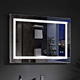 LISA Specchio bagno LED 90x60cm con illuminazione bianco freddo/bianco neutro/bianco caldo interruttore touch antiappannamento con presa specchio a parete