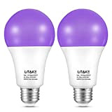 Litake Lampadina LED UV, 11 W E27 Luce Nera UV, 385-400nm Lunghezza d'onda UVA Black Light Illuminazione Ultravioletto per Halloween, ...