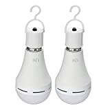 Lixada Pack of 2 Multifunctional Rechargeable 12W Emergency LED Light Bulbs 60W Equivalent 6000K Bright Outdoor Hanging Lamp Lights for ...