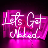 Looklight Let's Get Naked Insegna al neon Rosa LED Luce al neon Lettera Neon Light Sign USB Art Segno a ...