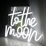 Looklight To the Moon parola Luce al neon bianco freddoinsegna al neon a led Luna lettere parete d'arte Luce decorativa ...