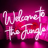 Looklight Welcome to The Jungle Luce al neon Insegna al neon a led rosa Lettere acriliche Luce al neon Benvenuto ...