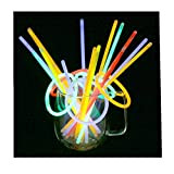 Lotto di 100 bastoncini luminosi fluorescenti, 5 colori diverse braccialetti fosforescenti luminoso per carnevale, festa, anniversario