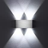 Louvra 4W LED Applique da Parete Interno Moderno Lampada da Parete in Alluminio per Camera da Letto Soggiorno Corridoio Bianco ...