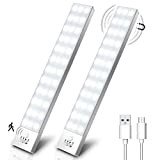 Luce Armadio LED con Sensore di Movimento Luci Notturna 36 LED 4 Modalità Lampada Guardaroba Luce da Esposizione 800mAh USB ...