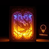Luce e ombra Paper Carving lampada da tavolo 3D Photo Frame Paper-cut notte Comodino lampada della luce creativa di compleanno ...