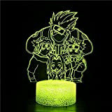 Luce notturna a LED con luce illusione 3D Anime Cosplay Kakashi Personaggio Maschera Bandana Anime Room Desktop Comodino Decorazione Fan ...