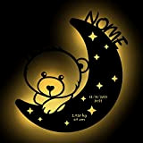 Luce notturna a LED con orso sulla luna, regalo per ragazzi e ragazze per battesimo, nascita e altre occasioni - ...