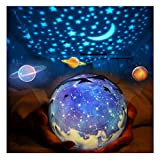 Luce notturna a stella rotante, Proiettori Star Planet Lamps, Moon Solar Shape Ocean Earth Lights per Baby Bedroom