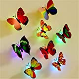 Luce Notturna Bambini Farfalla 3D - 5/10/15/20 Pezzi Luce LED Farfalla, Adesivo Murale Farfalla 3D, Luce Decorativa LED per Decorazioni ...