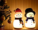 Luce Notturna Bambini, Natale Neonato Lucina Pupazzo di Neve Notturna Bambini Lampada Notturna per Bambini, 7 Multicolore LED USB Silicone ...