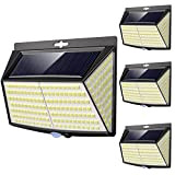 Luce Solare LED Esterno, [ 4 Pezzi 228 LED] Faretti Solari a Led da Esterno Lampada da Esterno con Sensore ...
