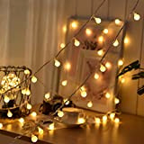 Luci a Forma di Globo,33ft/10m 80 LED Stringa di Luci con 2 Modalità Luci di Natale Luci a Sfera Scintillanti ...